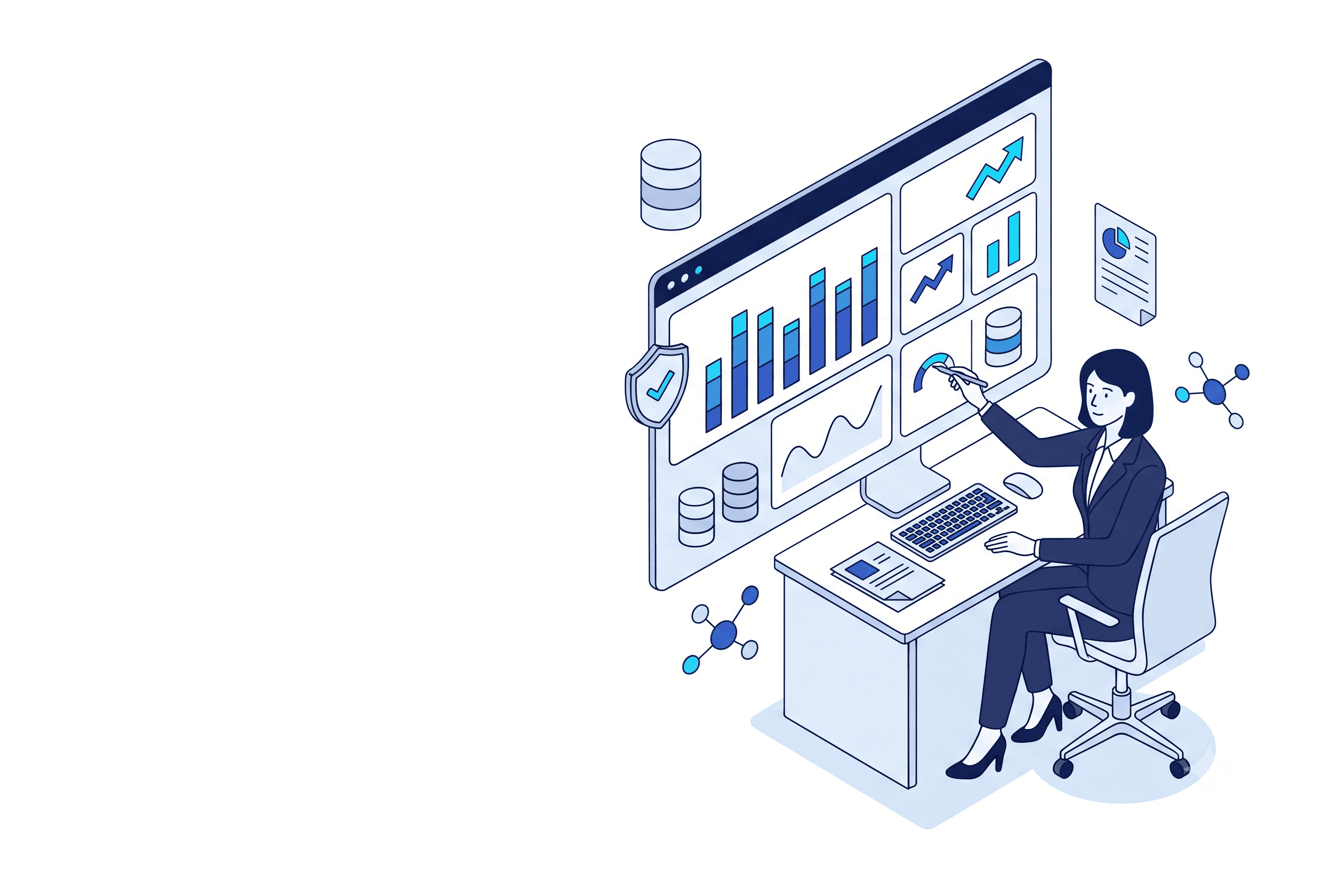 MISBench analytics professional working with governed business data and reporting